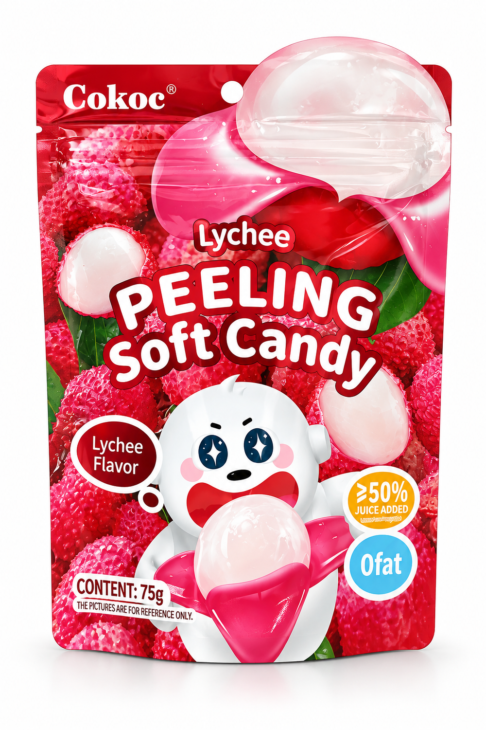 Cokoc Lychee Peeling Soft Candy 75 g