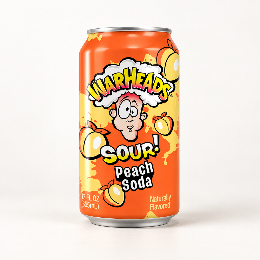 Warheads Sour Peach Soda Şeftali Aromalı Gazlı İçecek 355 ml