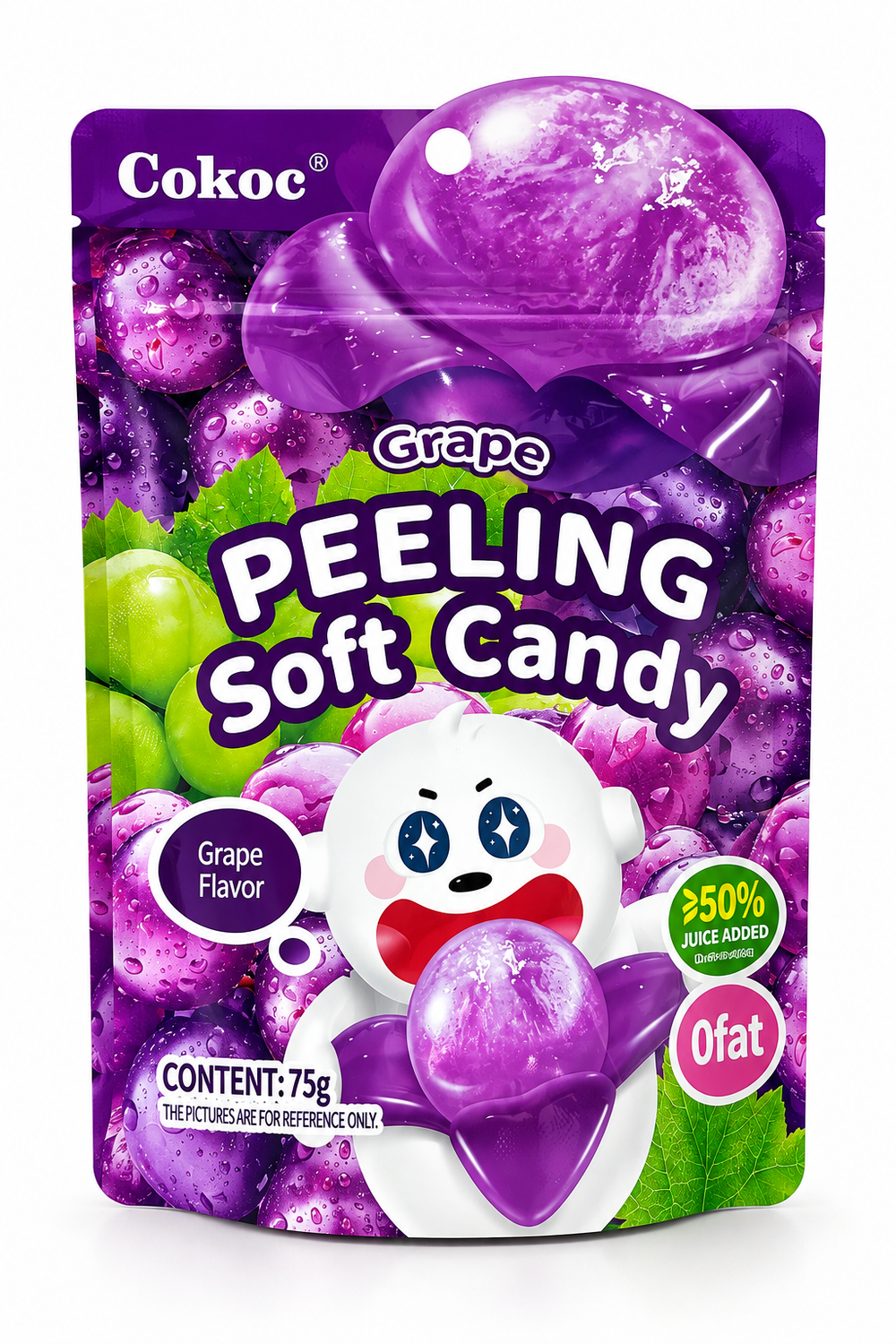 Cokoc Grape Peeling Soft Candy 75 g