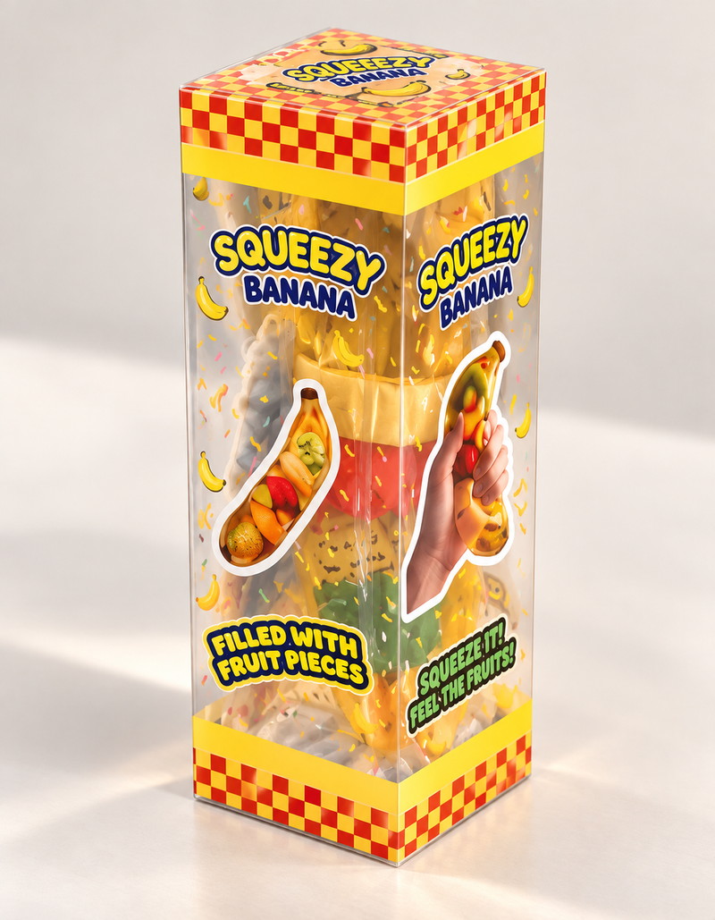 Squeezy Banana – Meyve Parçacıklı Sıkılabilir Squishy